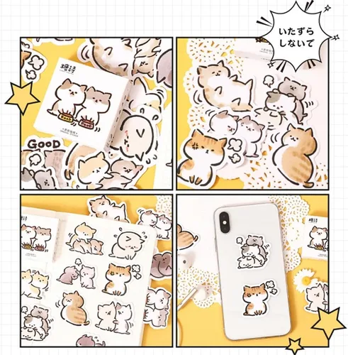 Miniatura 4 de 45 piezas de lindas calcomanías de gato para álbumes de recortes, diario de viñetas, decoración DIY, planificadores, maletas, diario, cuadernos