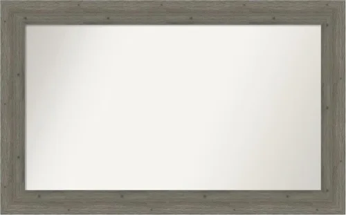 Miniatura 8 de Amanti Art Espejo de baño gris para sobre el fregadero, 27 x 27 pulgadas, espejo de tocador cuadrado gris, marco de madera rústica de campo medio