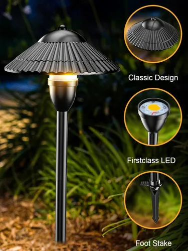 Miniatura 5 de ZUCKEO Luces LED de camino de iluminación de paisaje de bajo voltaje, luces de camino de paisaje de 5 W, 3000 K, blanco cálido, 12-24 V, luz