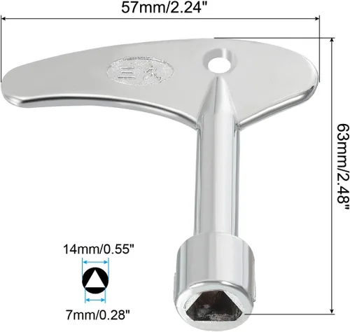 Miniatura 2 de PATIKIL Llaves triangulares, paquete de 3 llaves de bloqueo de elevación de ascensor de aleación de zinc, llave de gabinete triangular