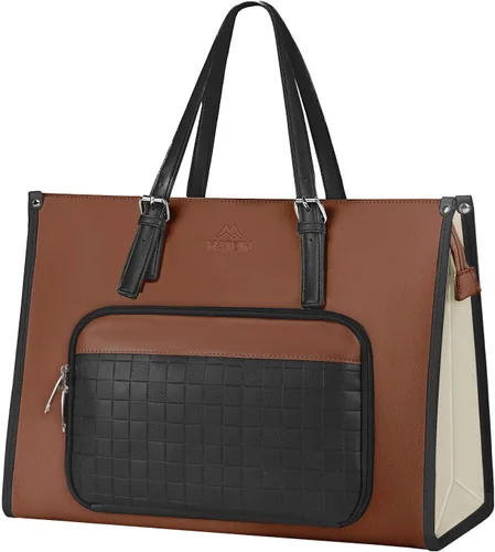Miniatura 10 de MATEIN - Bolsa de mano para laptop de 17 pulgadas para mujer con compartimento para el almuerzo, maletín de trabajo convertible de piel sintética