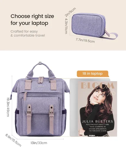Miniatura 7 de Mochila para portátil para mujeres y hombres, mochila de viaje, mochila para estudiantes y trabajo, mochila para la universidad y la escuela