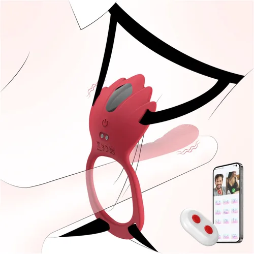 Miniatura 8 de Juguetes sexuales para adultos, juguete sexual femenino con 9 modos de vibración, estimulador de clítoris con anillo de pene vibrador, juguete Rojo