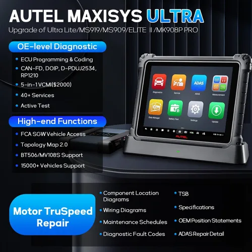 Miniatura 2 de Autel MaxiSys Ultra Scanner, herramienta de escaneo inteligente superior 2026 con MV108 y VCMI 5 en 1 [$2000], hasta Ultra Lite/MS919/MS909