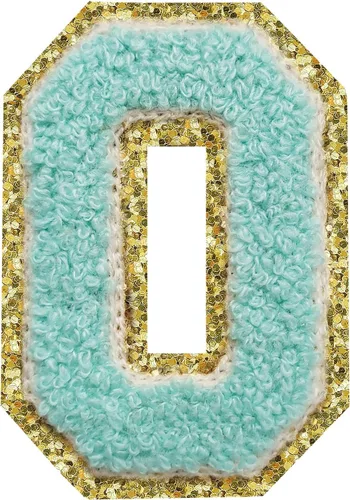 Miniatura 15 de SPRT - Parches de letras de chenilla universitaria con purpurina, parche de letras blancas para planchar con letras del alfabeto para disfraz