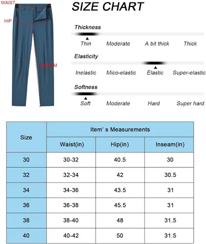 Miniatura 7 de Rdruko Pantalones de golf elásticos para hombre, de secado rápido, ligeros, casuales, con bolsillos