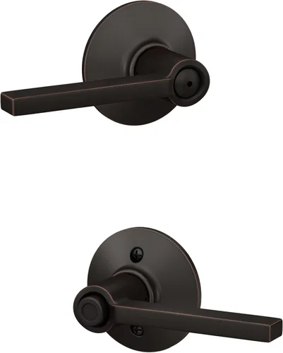 Miniatura 16 de Schlage F10 LAT 626 CEN Latitude - Manilla de puerta con moldura Century, cerradura de paso para pasillo y armario, cromo satinado