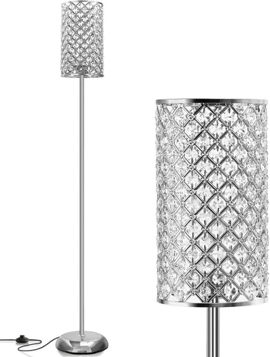 Miniatura 9 de GyroVu Lámpara de Pie Dorada, Elegante Lámpara de Pie de Cristal Moderna Lámpara de Pie con Interruptor de Pie de Encendido/Apagado, Iluminación