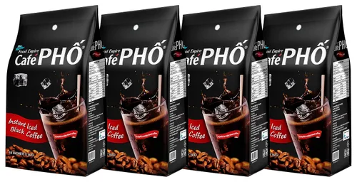 Cafe Pho - Mezcla de café instantáneo vietnamita, café negro helado, café café Den Da, paquetes de café de una sola porción, bolsa de 18 sobres,