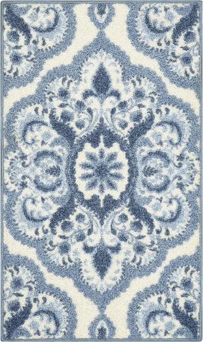Miniatura 38 de Maples Rugs - Alfombra antideslizante Vivian, para pasillo o entrada, patrón de medallones [fabricada en Estados Unidos], 2 x 6 pies, color gris