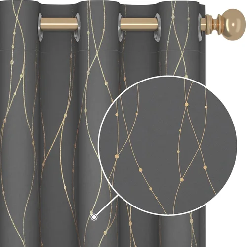 Miniatura 38 de Deconovo Cortinas opacas, 2 paneles, 52 x 72 pulgadas, cortinas con aislamiento térmico para oscurecer la habitación, con ojales para dormitorio