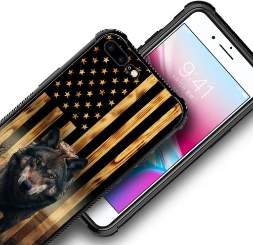 Miniatura 149 de DAIZAG Compatible con iPhone 13 Pro Max, Funda de TPU Protectora Anti-Arañazos Todo En Uno, Fundas para Hombre Mujer - Motivo de Madera Americana