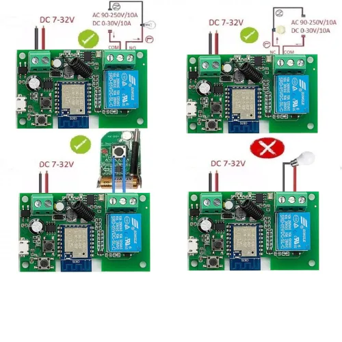 Miniatura 4 de 1 canal USB 5V AC/DC 7-32V Smart WiFi Wireless Relay Switch Module, aplicación Tuya Smart Life Control remoto, compatible con Alexa Google Home (1)