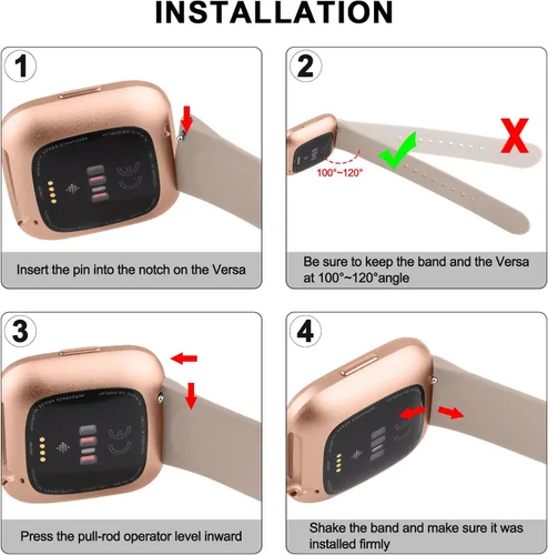 Miniatura 4 de Vancle Correas de silicona compatibles con correas de reloj Fitbit Versa 2 para mujeres y hombres, correas de repuesto deportivas suaves