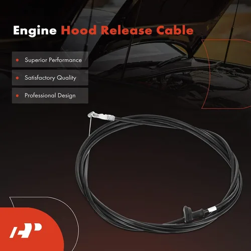Miniatura 3 de A-Premium Cable de liberación del capó delantero sin mango compatible con Honda Civic 1992 1993 1994 1995, 91.1 pulgadas