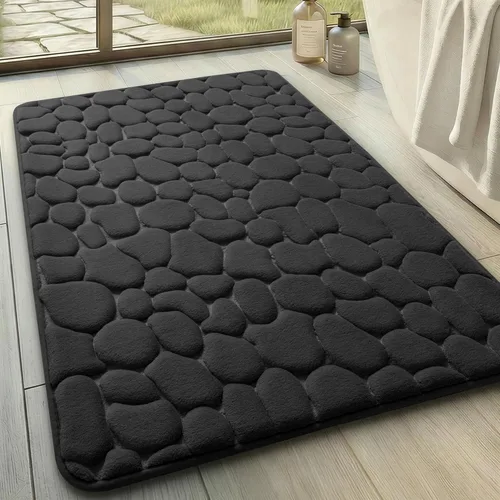 Miniatura 17 de YIHOUSE - Alfombra de espuma viscoelástica para pasillo, alfombras de baño con patrón de adoquín, superabsorbentes, alfombras de baño lavables a