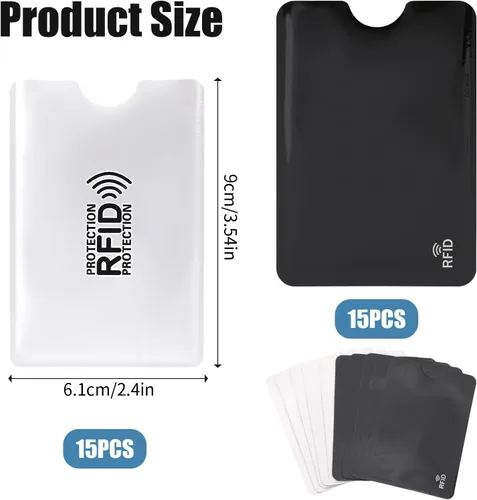 Miniatura 4 de 30 fundas de bloqueo RFID para tarjetas de crédito, cubierta de tarjeta de crédito de papel de aluminio, fundas protectoras para tarjetas