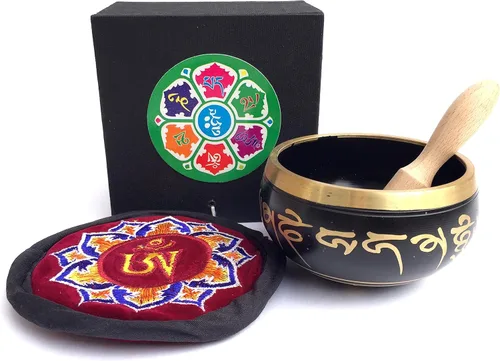 JIVE® JIVE® - Tazón tibetano para cantar, tamaño de palma, raíz y chakra, juego de regalo de primera calidad, color rojo chakra, marca comercial