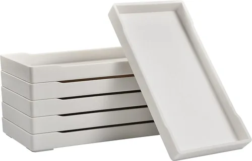 Miniatura 35 de Mini bandeja negra pequeña (8 x 4 pulgadas) para encimera de cocina, baño para artículos de tocador, accesorio de café, bar, condimentos