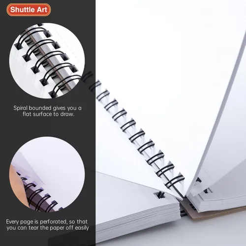 Miniatura 6 de Shuttle Art Almohadilla de Marcadores, Cuaderno de Bocetos Cuadrado Portátil de 8.3”x8.9”, 80 Hojas de Papel para Dibujo con Marcadores, Papel