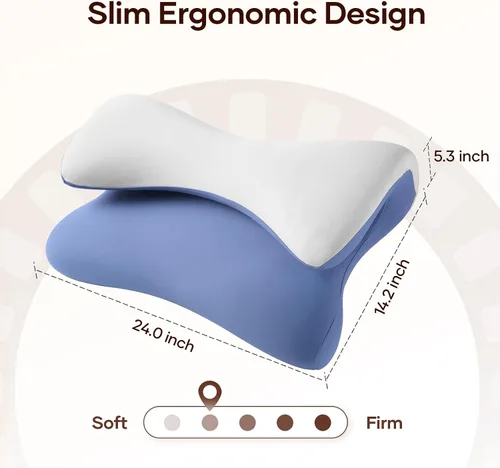 Miniatura 8 de isuke Almohada cervical cervical para dormir, almohada de espuma viscoelástica de contorno, almohada ergonómica de enfriamiento para dormir de lado