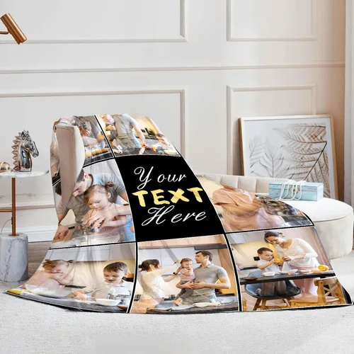 Miniatura 7 de Manta personalizada con imagen, manta personalizada, regalos para cumpleaños, Navidad, boda, manta de fotos personalizada, regalos de pareja para 8