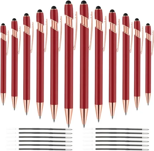 Miniatura 21 de 12 PCS Bolígrafos 2 en 1 con Punta Stylus, Bolígrafo de Metal con Tinta Negra de 1.0 mm, Stylus para Pantallas Táctiles (Oro Rosa y Azul Claro)