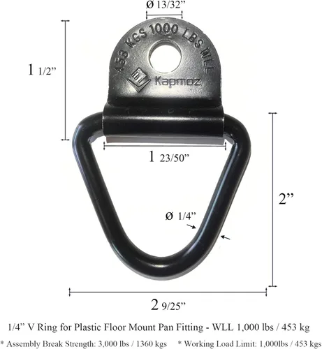 Miniatura 2 de Anclajes de amarre para caja de camión resistente, anillos de enganche para remolques, perno de carga en anillo en V, accesorios de riel
