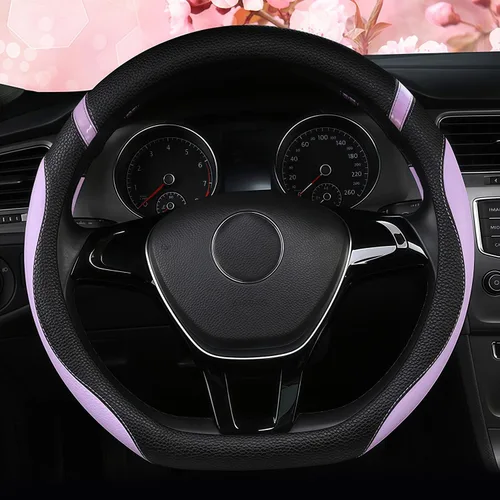 Miniatura 12 de Cxtiy Funda para volante con parte inferior plana en forma de D para mujeres y niñas, elegante accesorio antideslizante para el interior del Rosa