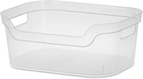 Miniatura 15 de Sterilite Contenedor de almacenamiento pulido con frente de pala abierta de 7 x 11 x 14.25 pulgadas con cómodas asas pasantes para organización