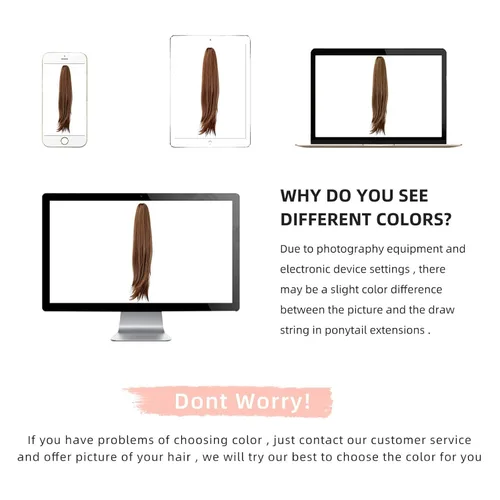Miniatura 6 de Extensiones de cola de caballo, 60,96 cm de largo, cabello sintético ondulado, color marrón