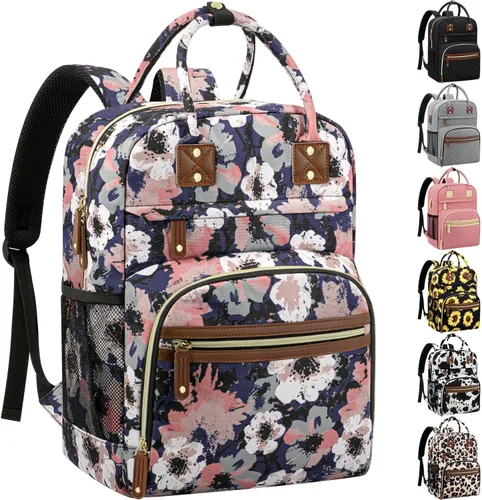 Miniatura 23 de Tenot Mochila de Pañales para Mujeres con Cambiador, Bolsa de Bebé con Bolsillos Aislados, Bolsas de Pañales Multifuncionales para Niña y Niño, Gris