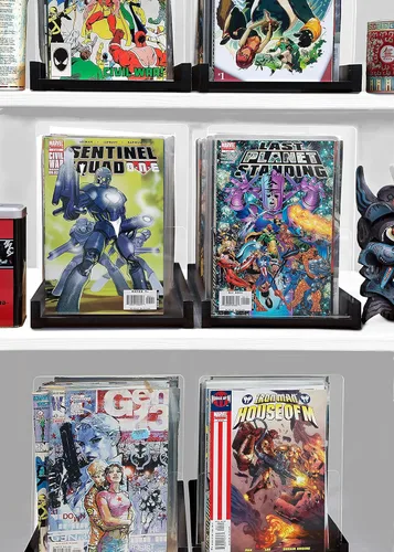 Miniatura 6 de Soporte de almacenamiento patentado para cómics, caja de exhibición de madera y acrílico para coleccionistas, organizador para cómics, revistas