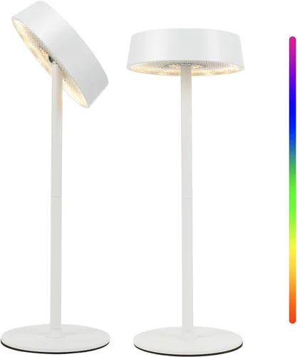 Miniatura 10 de Lámpara inalámbrica, lámpara de mesa recargable, funciona con pilas, control táctil regulable RGB, 3 temperaturas de color, función de memoria LED