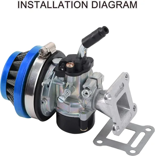 Miniatura 6 de GOOFIT Filtro de aire de repuesto de 2.283 in para motor de 47 cc, 49 cc, 2 tiempos, carburador de carburador de carburador de carbohidratos, mini