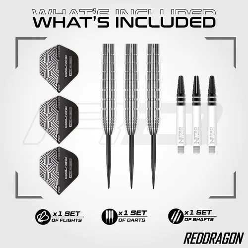 Miniatura 2 de RED DRAGON Luke Humphries TX Series - Juego de dardos de tungsteno premium con vuelos y tallos