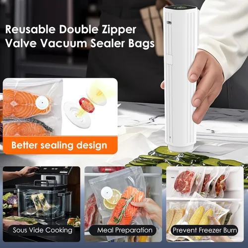 Miniatura 3 de Bolsas selladoras al vacío, bolsas reutilizables para sellar al vacío, pueden soportar más de 100 lavados, tamaño mediano (30 bolsas)