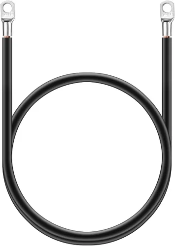 Miniatura 3 de Cable de batería de calibre 2 AWG de 1.5 pies con conectores de terminales de batería, orejetas de 3/8", cable conductor de batería de cobre puro