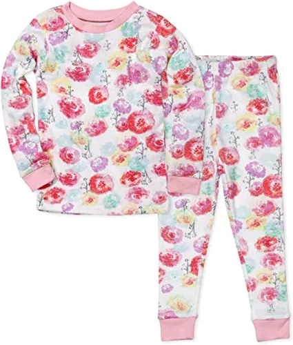 HonestBaby Multipack 2-Piece Pajamas Sleepwear Pjs 100% Organic Cotton for Infant Baby and Toddler Girls