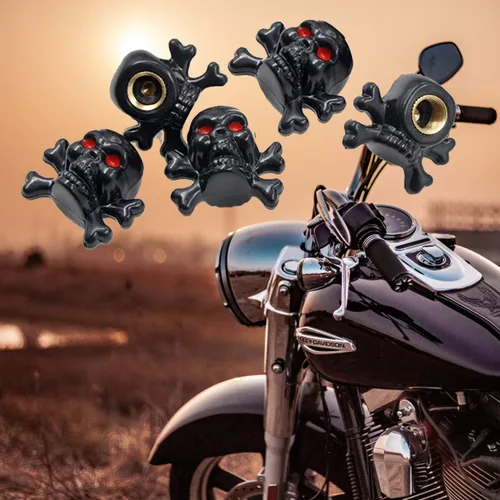Miniatura 7 de MYOSPARK 5 piezas de dijes de cabeza de calavera negra Crossbones para amantes