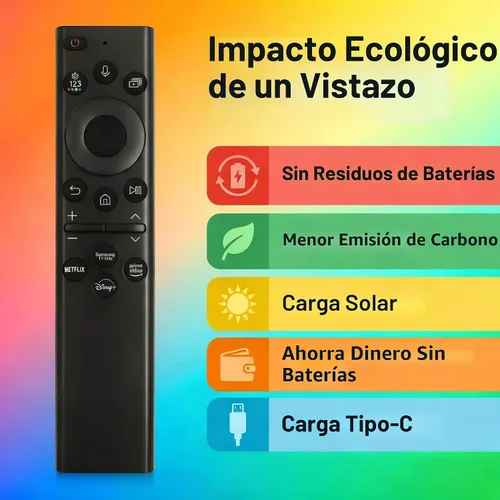 Miniatura 3 de para Samsung TV Remote BN59-01385A, compatible con Samsung Smart TV 2019-2025, control remoto de voz de carga solar, USB-C recargable