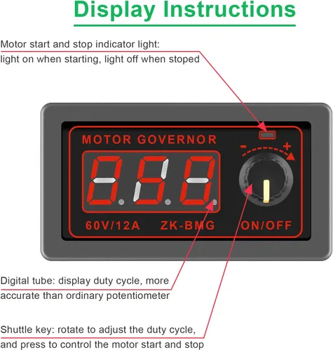 Miniatura 3 de PWM Controlador de velocidad del motor DC 12V 24V 60V 500W Motor eléctrico Regulador de control de velocidad Controlador de velocidad de potencia