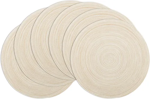 Miniatura 37 de Winknowl Juego de 4 manteles individuales redondos trenzados, lavables, tejidos resistentes al calor, para mesas de cocina, comedor, manteles Beige