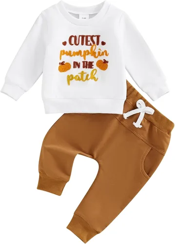 Miniatura 58 de BemeyourBBs Conjunto divertido de sudadera y pantalones de manga larga con letras divertidas para bebé niño y niño