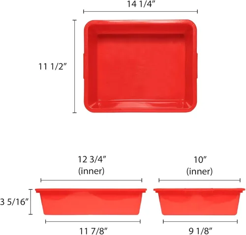 Miniatura 4 de TrueCraftware - 14-3/8" x 11-5/8" x 3-3/8" Caja de autobús de cocina utilitaria/bañera/cubo con labios exteriores - Tina de restaurante de plástico