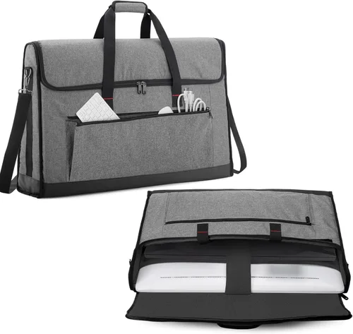 Trunab Estuche de transporte para monitor de 24 a 27 pulgadas, bolsa de viaje acolchada con capacidad para hasta 2 pantallas LCD/televisores, no Gris