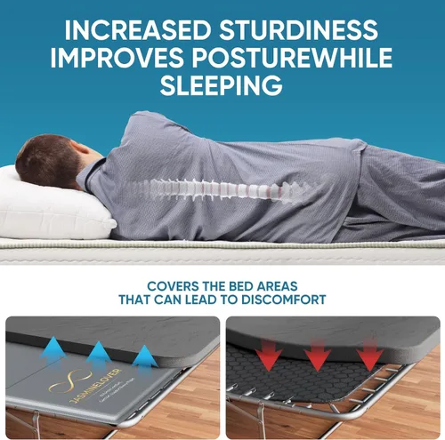 Miniatura 7 de Bunkie Board - Tablas de cama tamaño individual de 38 x 75 pulgadas para debajo del colchón, tablero de soporte de madera reforzada resistente