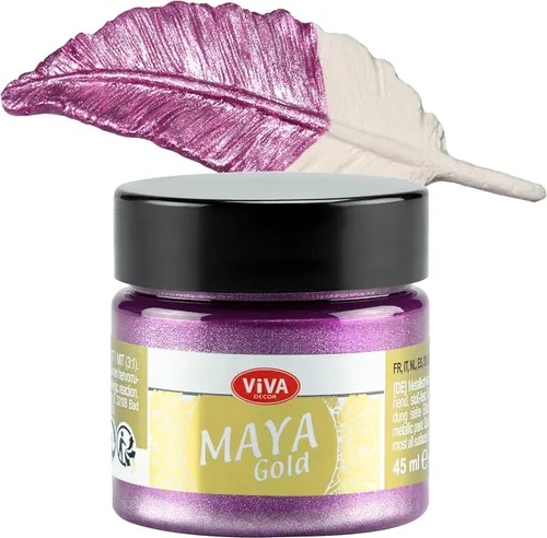 Miniatura 14 de Viva Decor Maya Gold (verde manzana) 1.52 onzas líquidas - Pintura acrílica metálica brillante para trabajos creativos en madera, vidrio