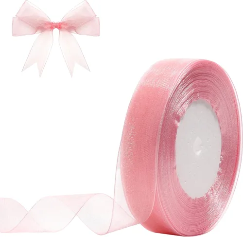 Miniatura 10 de Cinta de organza transparente de 3/4 de pulgada, 50 yardas, cinta de gasa para envolver regalos, decoración de Navidad, Halloween, ramo de boda