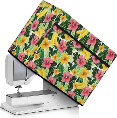 Miniatura 25 de Funda para máquina de coser de mariposas y flores con prácticos bolsillos, funda protectora con asa, para la mayoría de máquinas de coser estándar